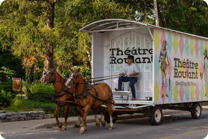 Horse-drawn carriage.